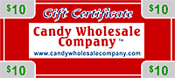 $10.00 Candy Wholesale Company Certificate