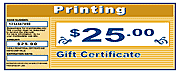 $25 Printing Gift Certificate