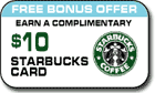 $10.00 Starbucks Gift Card